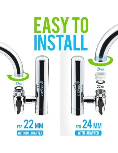 installation purificateur d'eau sur robinet geyser