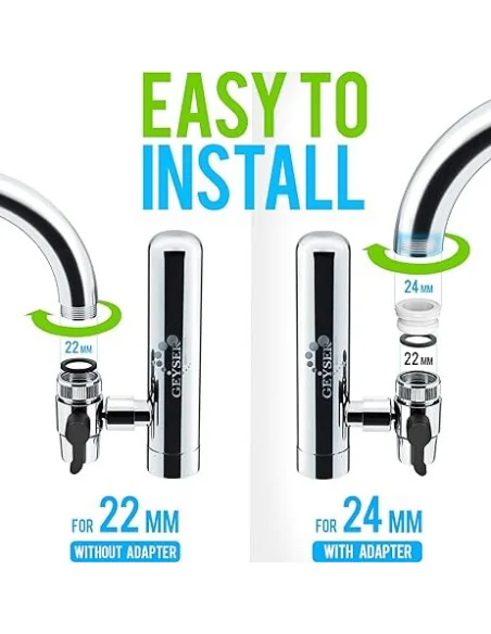 installation purificateur d'eau sur robinet geyser