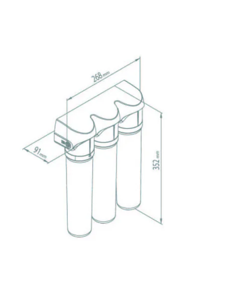 Dimensions Purificateur d'eau Aragon-Smart sous évier Geyser