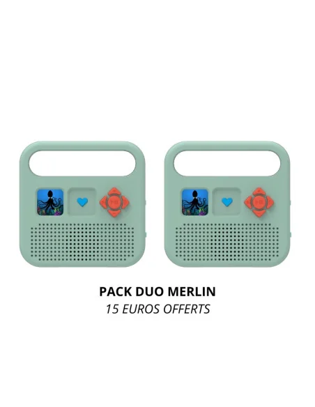 Pack duo enceinte MERLIN deux boites à histoire vertes en promotion