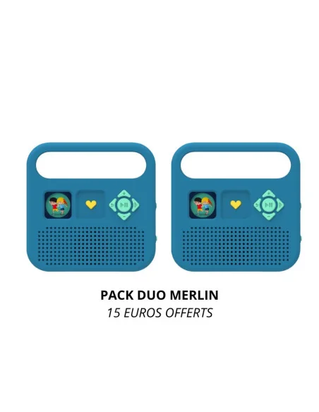 Pack duo enceinte MERLIN deux boites à histoire bleues polaire en promotion