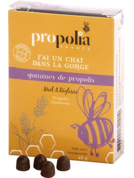 Gommes de Propolis, miel, réglisse - Voies respiratoires Propolia Apimab 