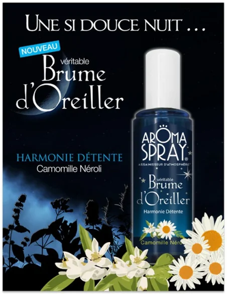 Aromaspray Brume d'oreiller 100ml - Assainisseur d'atmosphère Harmonie détente