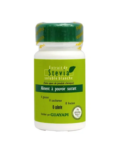 Stévia édulcorant Poudre blanche 20g - Guayapi