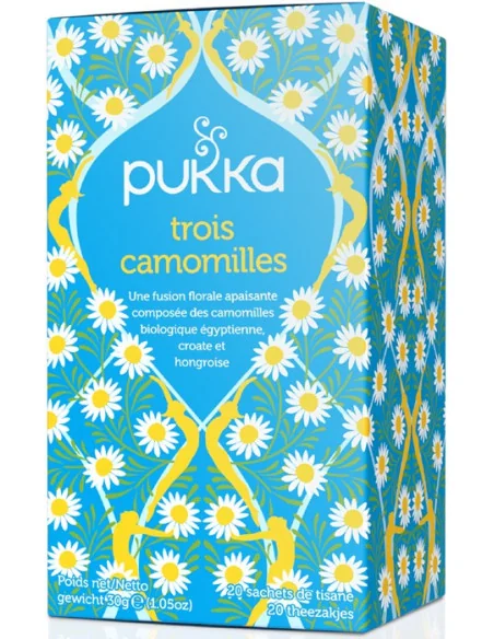 Tres manzanillas Té de hierbas ayurvédico orgánico 20 bolsitas - Pukka