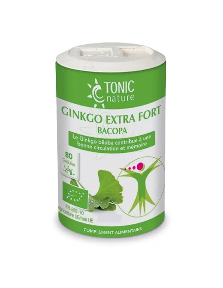 Ginkgo extra fuerte + Bacopa Memoria de Circulación orgánica Bakanasan
