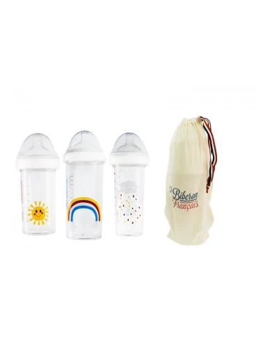 SET OF 3 BIBERONS (Papa y bebé por SOLEDAD) -...