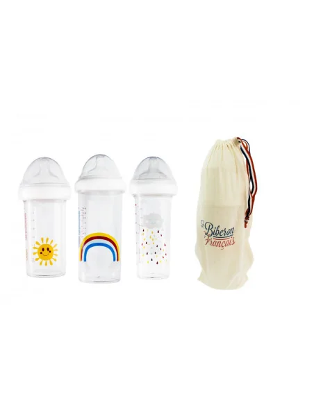 SET OF 3 BIBERONS (Papa y bebé por SOLEDAD) - Le biberon français