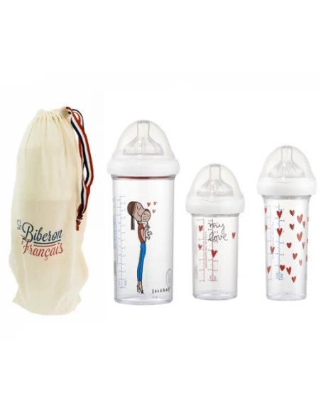 SET DE 3 BIBERONS (My love by SOLEDAD) - Le biberon français