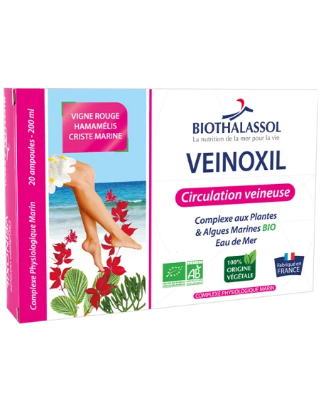 Veinoxil 20 ampoules - Piernas ligeras Biothalassol